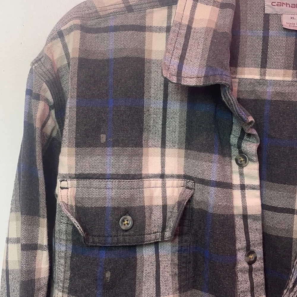 Carhartt - Mens Flannel (Blue) Double Pocket Size XL - Picture 3 of 6